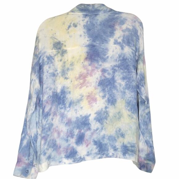 Young Fabulous & Broke Soho Tie Dye Surplice Top Blue Yellow Size Small NWT - Picture 3 of 8
